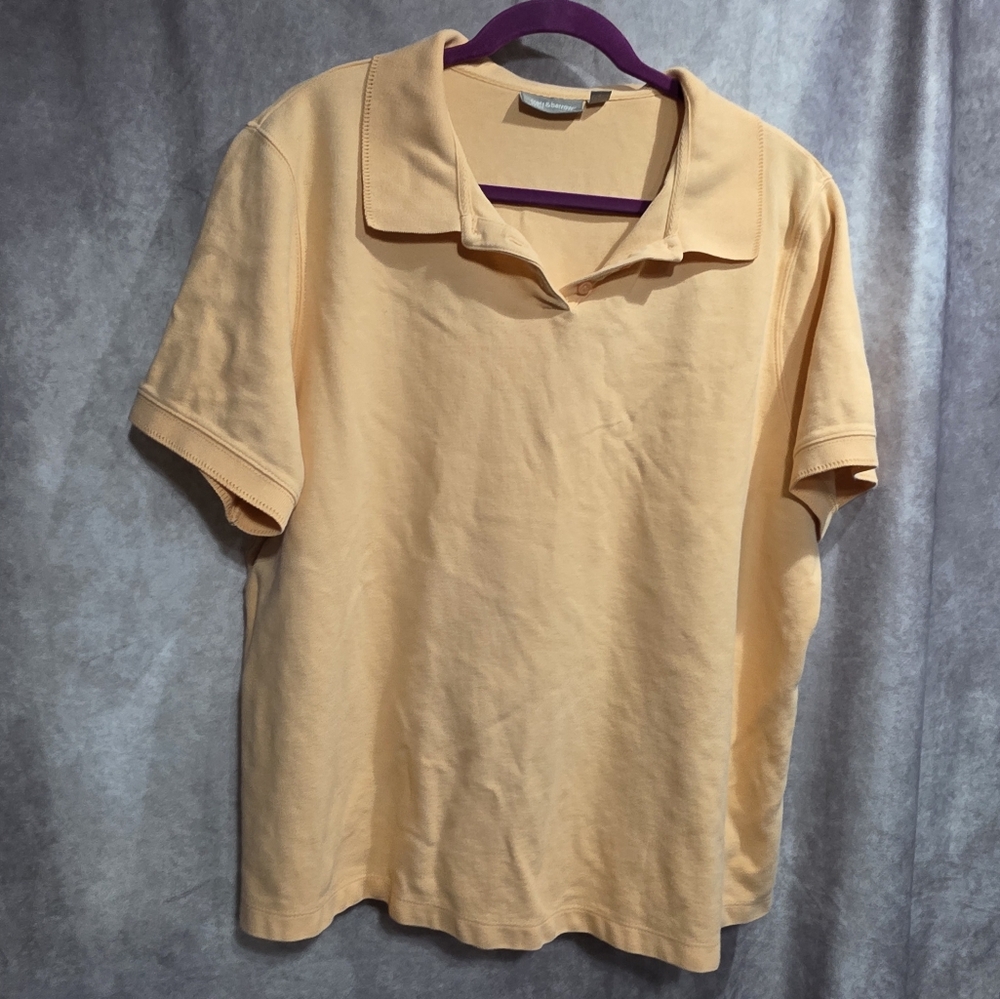 Croft & Barrow Women's Light Orange Polo Shirt 2x